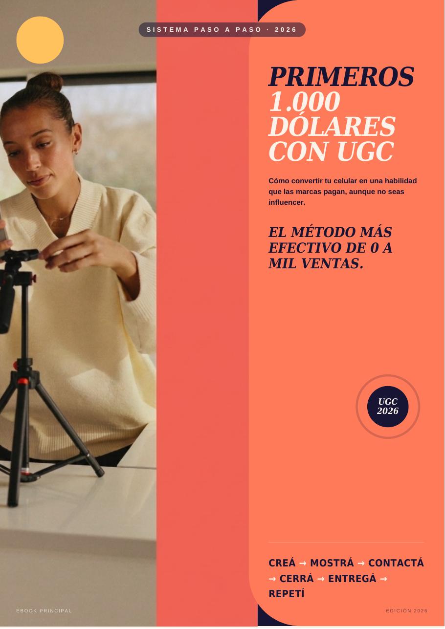 Portada del ebook Primeros 1.000 dólares con UGC, edición 2026